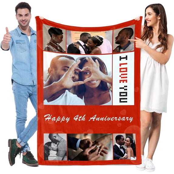 Friend Blanket-Personalised Photo Blanket, Custom Flannel Fleece Blanket, Customized Picture Gifts for ie on Christmas Birthday, Year, Thanksgiving Day (Collage-1, 32 in x 48 in)