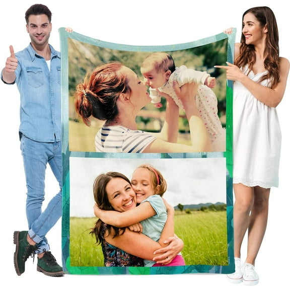Friend Blanket-Personalised Photo Blanket, Custom Flannel Fleece Blanket, Customized Picture Gifts for ie on Christmas Birthday, Year, Thanksgiving Day (Collage-1, 32 in x 48 in)