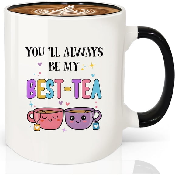 Friend Ceramic Coffee Mug - BEST-TEA - Funny Friendship Gifts for Women Bestie Gift for BFF, Friend, Coworkers, Work Besties - Birthday, Christmas, Valentine's Friendship Gift Idea