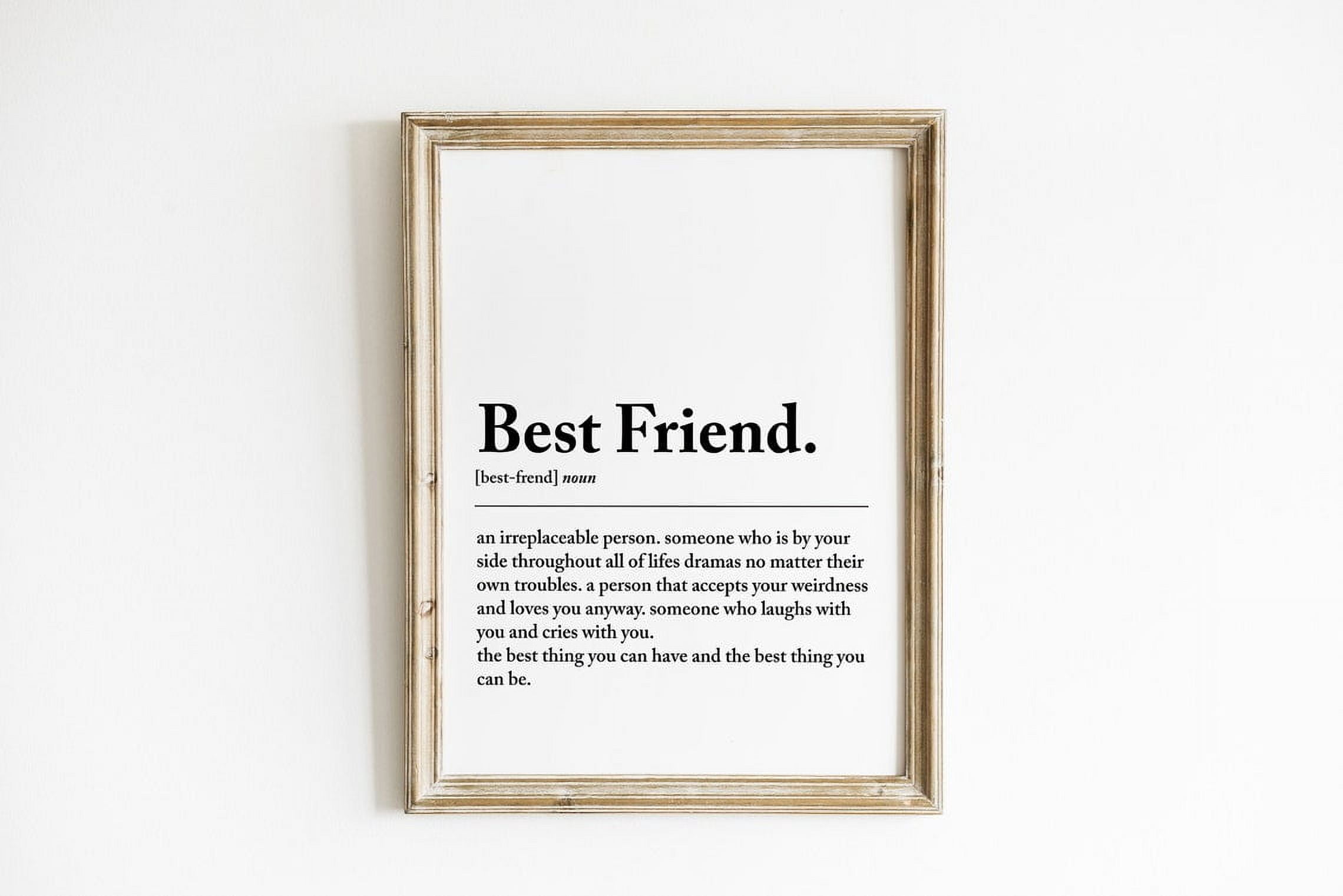 Friend Definition Meaningful Typography Wall Art, Inspirational Office ...