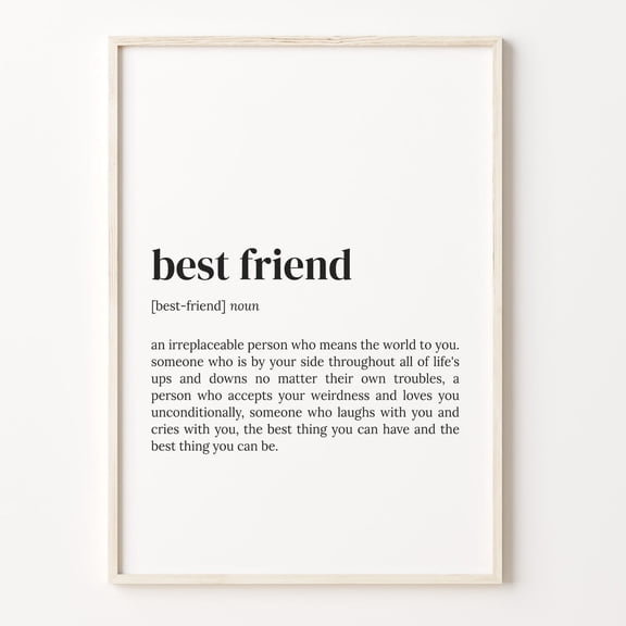 Friend Definition Quote Wall Art Poster Unframed Paper Print
