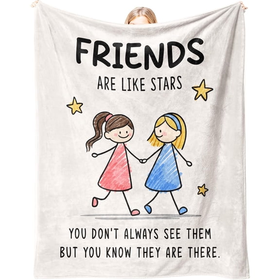 Friend Friendship Gifts for Women - Flannel Soft Blanket Decor - Birthday Gifts for Women Friendship Unique, Bestie Best Friend Female Present