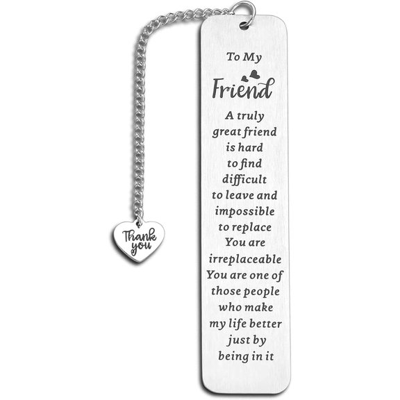 Friend Metal Bookmark for Women – Long Distance Friendship Gifts for Book Lovers, Unique Best Friend Gift for Female Friends, Sentimental Bookmark for Reading Women, Thoughtful Gifts for Friends