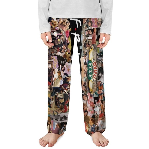 Friend TV Show Pajama Pants Cartoon Casual Lounge PJ Bottoms with Pockets