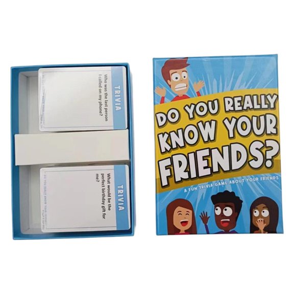 Friend Trivia Question Party Card Game Set, Hilarious Get-To-Know-You Trivia Tabletop Game with Divided Storage Box, Icebreaker Conversation Card Kit for Friend Gatherings & Game Nights Ages 12+