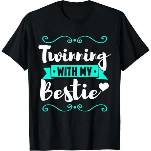 Friend Twins Day Spirit Week Twin Matching Twins T-ShirtMen and women, Black T-shirt, size: Extra large