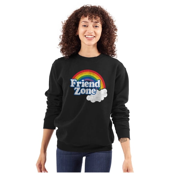 Friend Zone Funny LGBTQ Cute Rainbow Women Plus Size Crewneck Sweatshirt Brisco Brands 3X