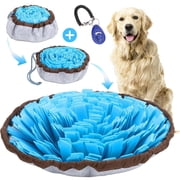 Friendly Barks Adjustable Dog Snuffle Mat with Suction Cup & Training Clicker, Slow Feeder Puzzle Toy