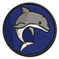 thumbnail image 1 of Friendly Bottlenose Dolphin Applique Multi-Color Embroidered Hook & Loop Patch - 3 Inch Medium, 1 of 5