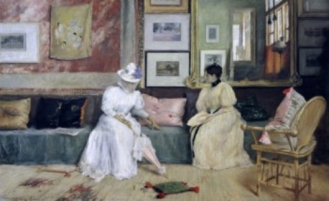 A Friendly Call 1895 William Merritt Chase (1849-1916American) Oil on canvas National Gallery of Art Washington DC Canvas Art - William Merritt Chase (24 x 36)