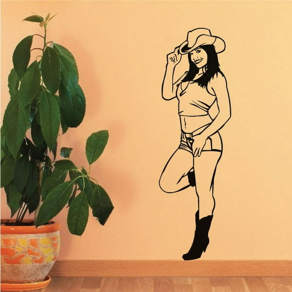 Friendly Cowgirl Decal - 36 Inches