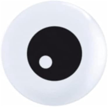 Spooky Halloween Eyeball Balloon Bundle - 11 Piece Set With Creepy White Balloons & Black Ribbon