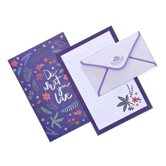 Friendly Envelopes and Matching Notepaper Envelope Set Featuring Floral Pattern and Lovely