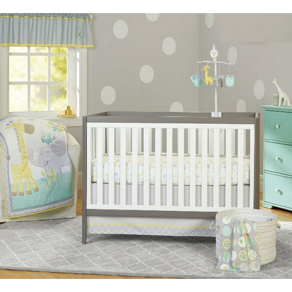 Friendly Forest Baby 3pcs Crib Bedding Set, Quilt, Sheet, Dust Ruffle
