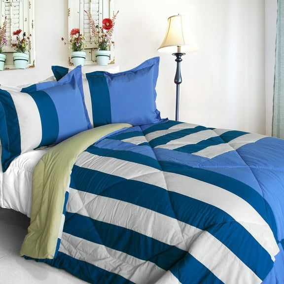 Friendly Katy Quilted Patchwork Down Alternative Comforter Set-Twin