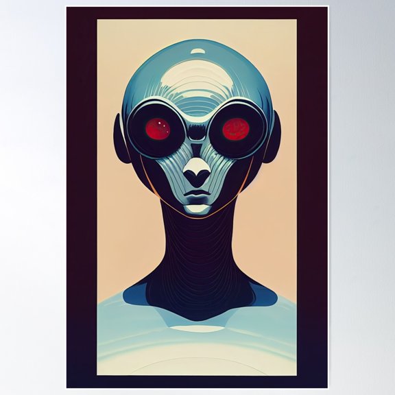 Friendly Looking Alien. Poster Wall Art, Modern Wall Decor For Living Room Bedroom, 24x36 UNFRAMED