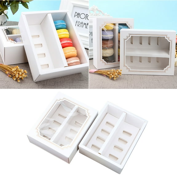 WASHWEPE Bakery Boxes With Window Food-Grade Paper 10Pcs 6.1X4.9X2.0In For Birthday Party Showcase