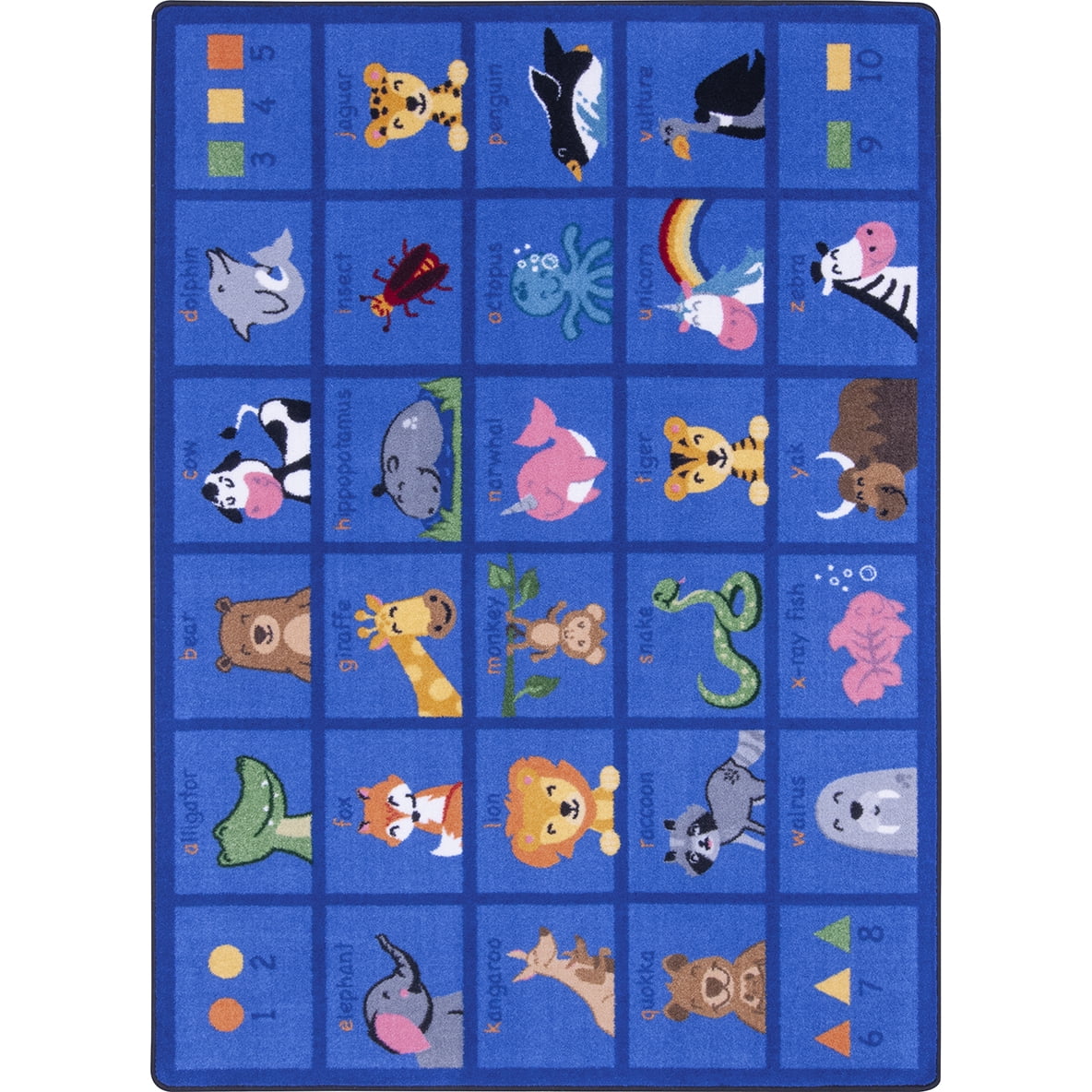 Joy Carpets Friendly Phonics Animals 10'9" x 13'2" Indoor Area Rug in Color French