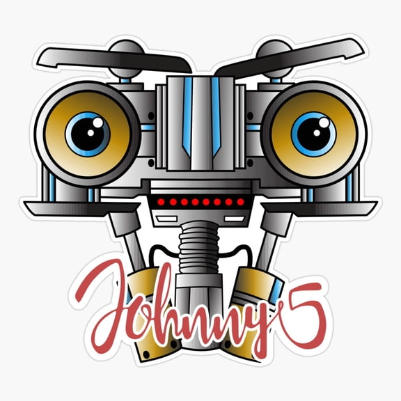 Friendly Robot Sci Fi Character Sticker