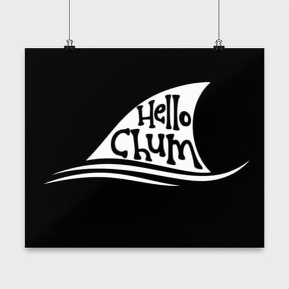 Friendly Shark Poster - 13x13 - Wall Art for Kids Gift