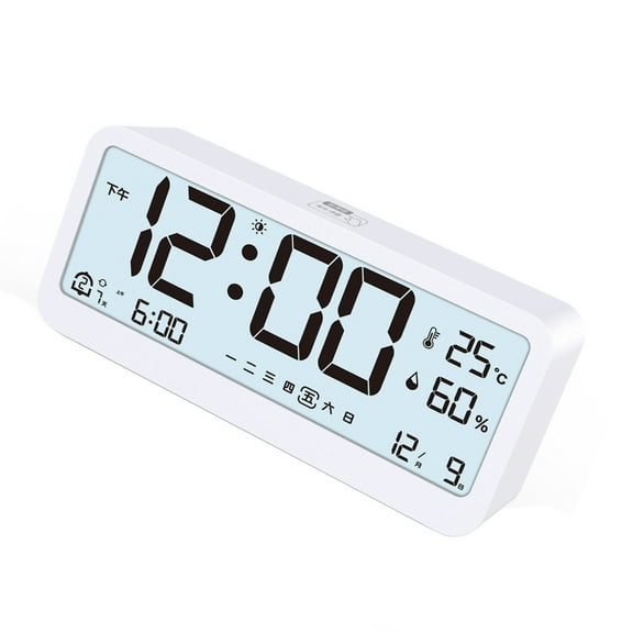 Friendly Silents Digital Clock with Night Light Temperature Humiditys Displaying for Kids and Elderly