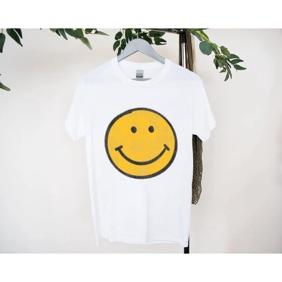 Friendly Smiley Cartoon Bright Positive Vibes T-Shirt, for men & women, up to size 5XL