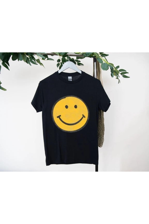 Friendly Smiley Cartoon Bright Positive Vibes T-Shirt, for men & women, up to size 5XL