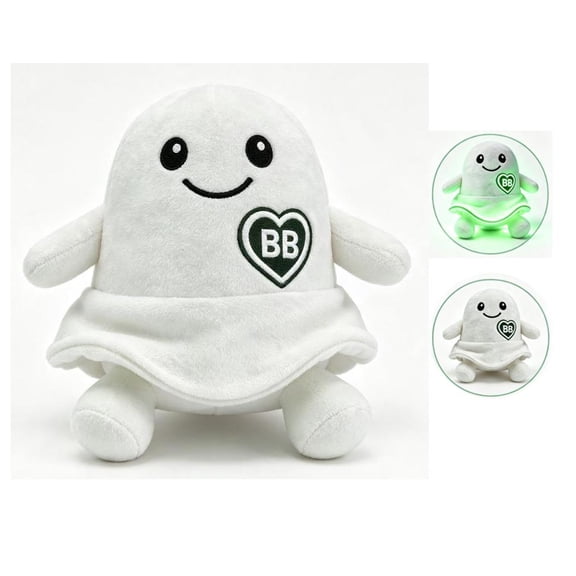Friendly Spirit Ghost Toy 9.84 Inch Luminous Plush With Smile Face Best Halloween Classroom Prize And Cuddly Bedtime Buddy For Safe And Sweet Dreams