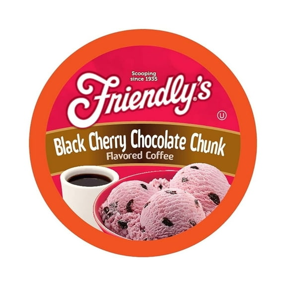 Friendly's Medium Roast Cherry Chocolate FLAVORED Coffee Pods, Keurig K-Cup Compatible, Black Cherry Chocolate, 40 Count