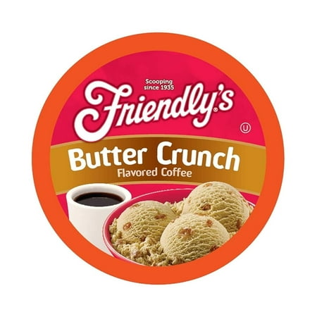 Friendly's Flavored Ice Cream Coffee Pods, Compatible with Keurig K Cup Brewers (Butter Crunch, 40 Count)