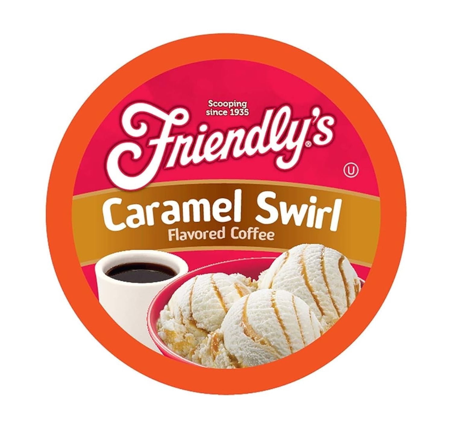 Friendly's Medium Roast Caramel FLAVORED Coffee Pods, Keurig 2.0 K-Cup Brewer Compatible, Caramel Swirl, 40 Count