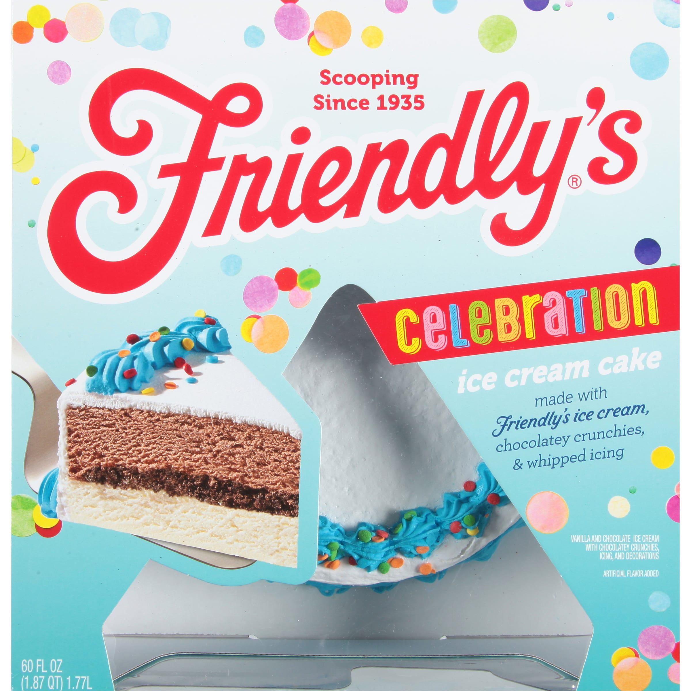 Friendly's Celebration Blue Round Vanilla and Chocolate Ice Cream