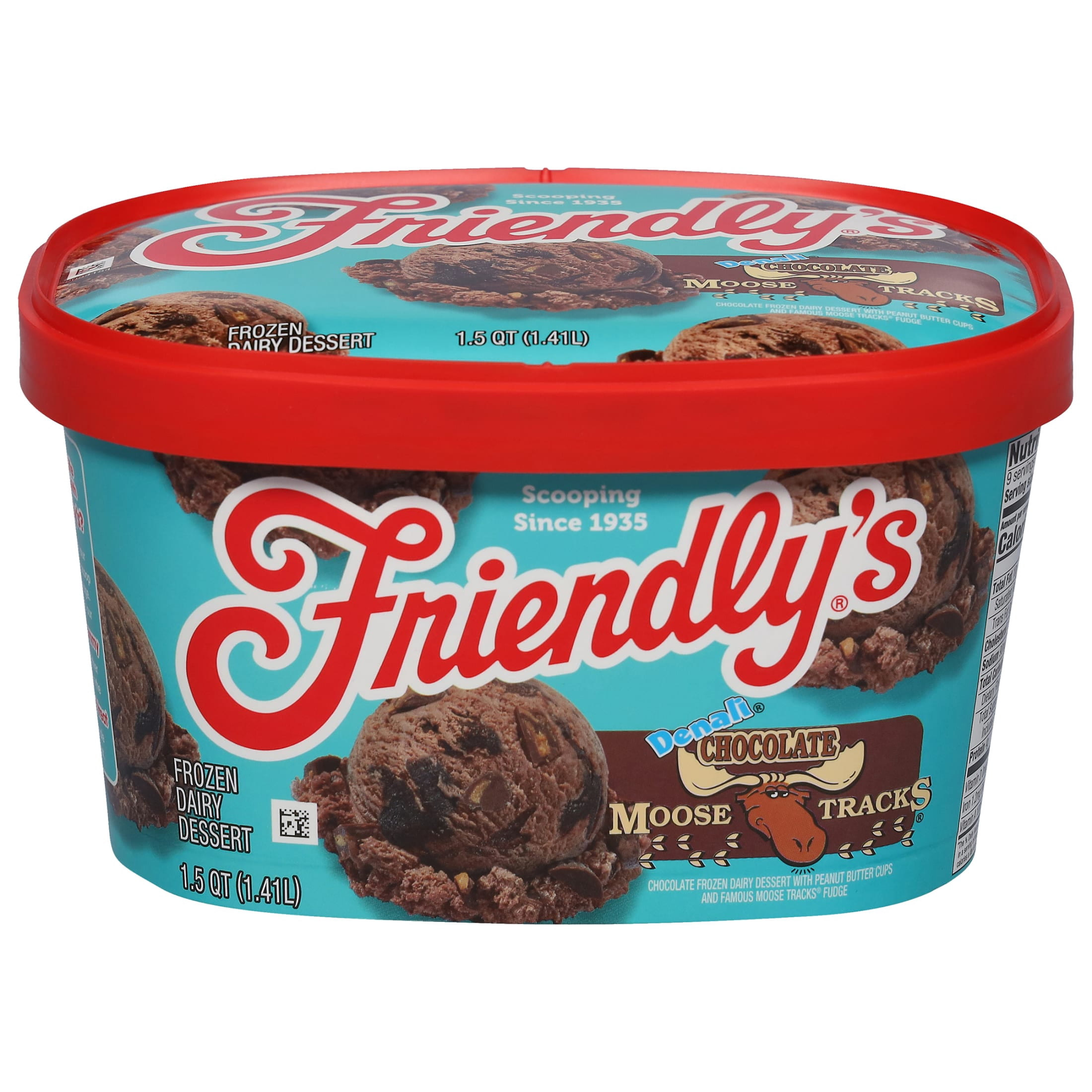Friendly's Chocolate Moose Tracks Frozen Dairy Dessert - 48 Fl Oz