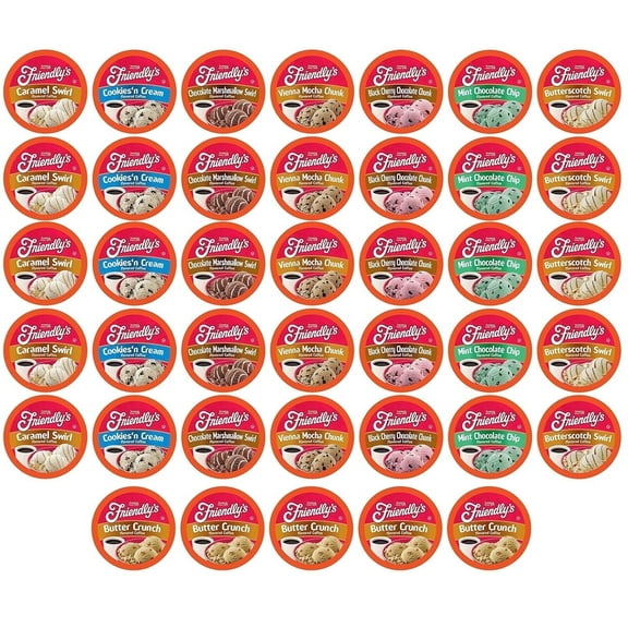 Friendly’s Premium Assorted Ice Cream Flavored Coffee Pods Made with Premium Coffee Beans, 40 Pack