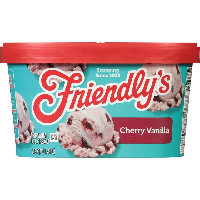 Friendly's Rich and Creamy Cherry Vanilla Ice Cream 1.5 Quart