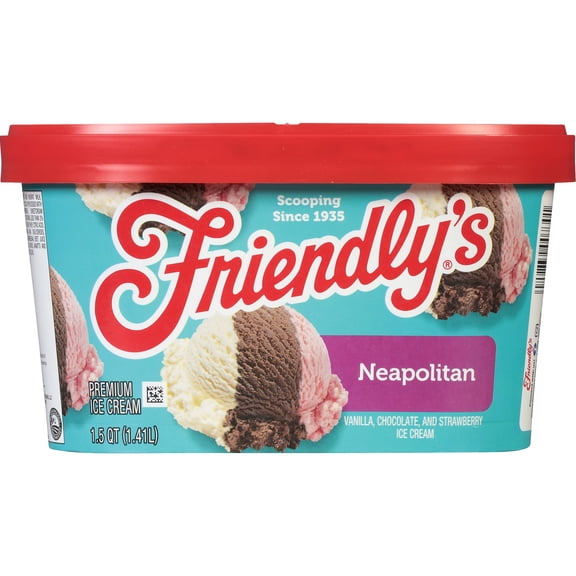 Friendly's Rich and Creamy Vanilla, Chocolate and Strawberry Ice Cream Tub - 1.5 Quart