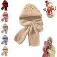 thumbnail image 1 of Friendlyk Winter Versatile Knitted Hooded Scarf, Hooded Scarf for Women, Hat with Scarfs Attached, 1 of 7