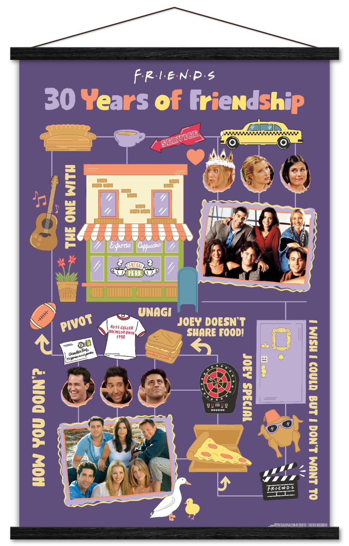 Friends 30th - 30 Years of Friendship Wall Poster with Magnetic