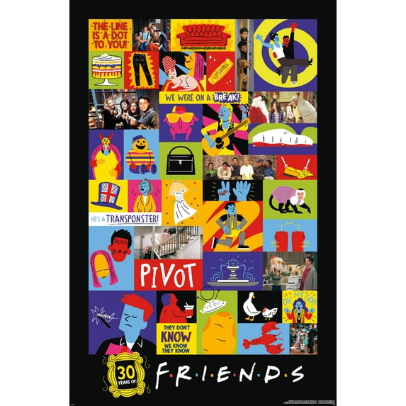 Friends 30th - Grid Wall Poster, 22.375" x 34"