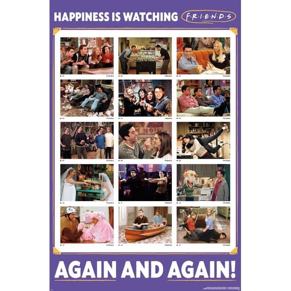 Friends 30th - Watching Again Wall Poster, 14.725" x 22.375"