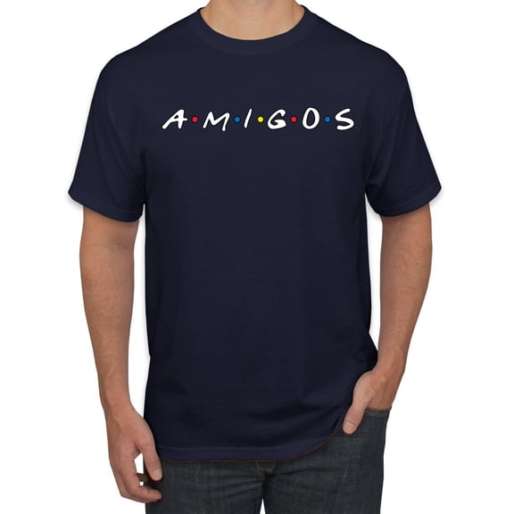 Friends Amigos Parody Pop Men's Graphic T-Shirt, Navy, Medium