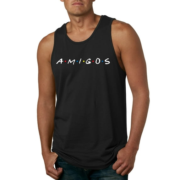 Friends Amigos Parody Pop Mens Graphic Tank Top, Black, 2XL