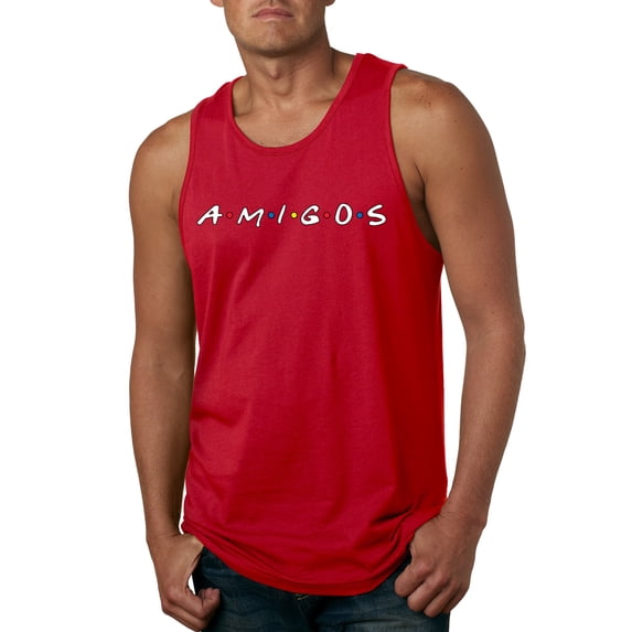 Friends Amigos Parody Pop Mens Graphic Tank Top, Red, X-Large