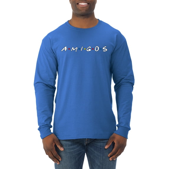 Friends Amigos Parody Pop Mens Long Sleeve Shirt, Royal, Large