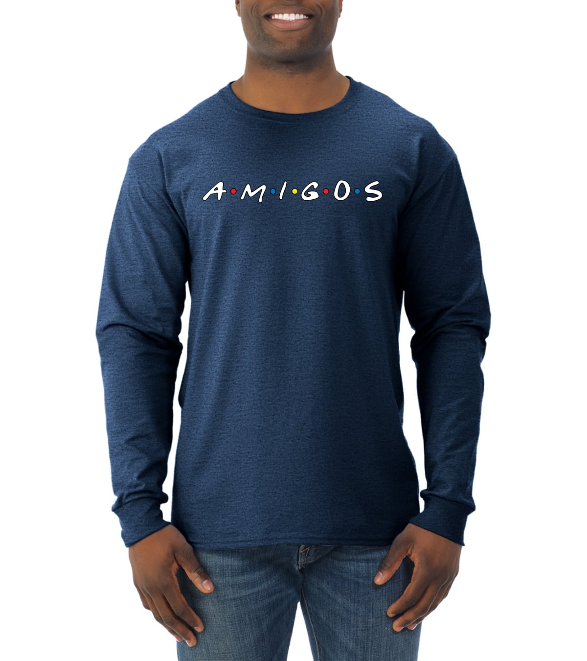 Friends Amigos Parody Pop Mens Long Sleeve Shirt, Black, X-Large 