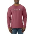 thumbnail image 1 of Friends Amigos Parody Pop Mens Long Sleeve Shirt, Vintage Heather Red, X-Large, 1 of 3