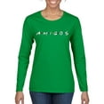 thumbnail image 1 of Friends Amigos Parody Pop Womens Graphic Long Sleeve T-Shirt, Kelly, 2XL, 1 of 3