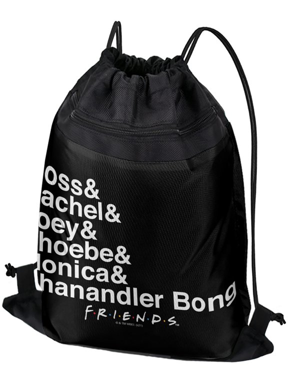 Friends Ampersand List Drawstring Backpack Sports Bag Sackpack 17" x 13", Perfect for Gym, Yoga or Practice