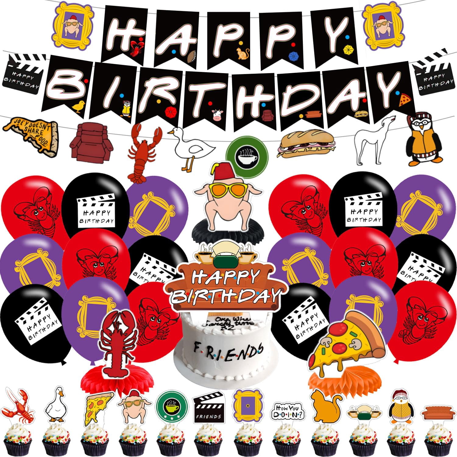 Friends Birthday Party Supplies, Friends Tv ShowParty Decorations Set