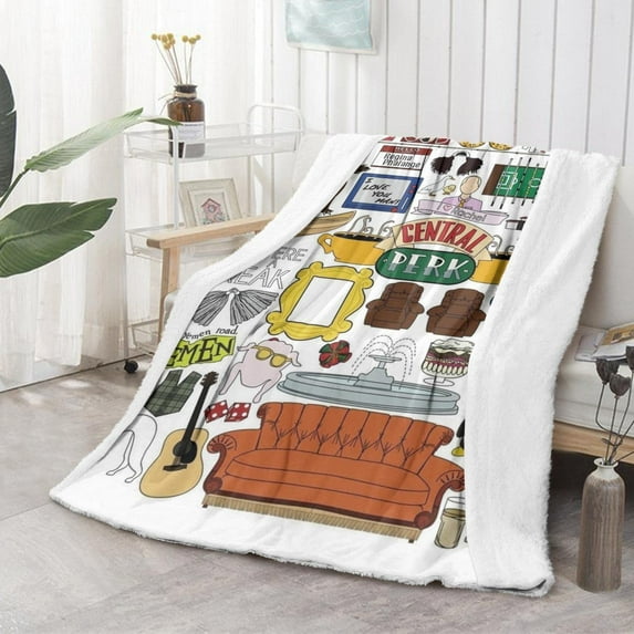 Friends Blanket TV Show Fleece Throw Blanket,Soft Warmer Flannel Blanket,Double-Layer Printed Blanket for Couch,Bedding,Sofa,Living Room and Camping All Season 80"X60"